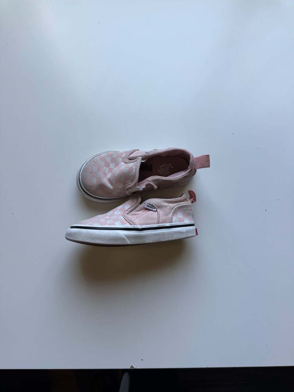 Vans Slip-On V Crib Checkerboard Size 7.0 Toddler Pink
